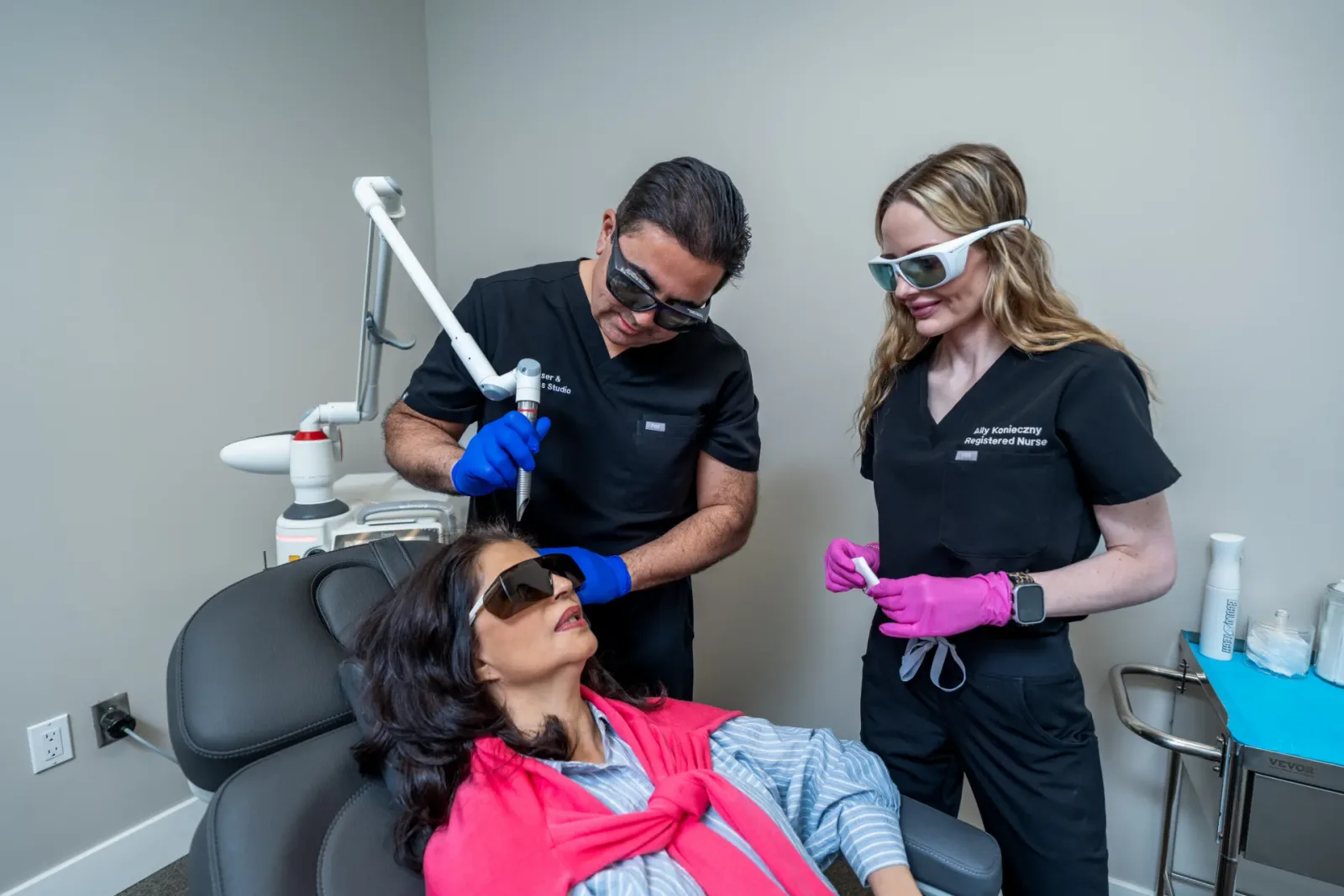 Fotona laser skin treatment being performed at MD Laser and Aesthetics Studio